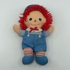 Raggedy Anne & Andy Doll 9" Small Doll Yarn Hair Rag Doll Soft Toy VTG Playskool